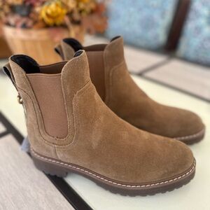 Cole Haan Women's Suede Chelsea Booties - Tan